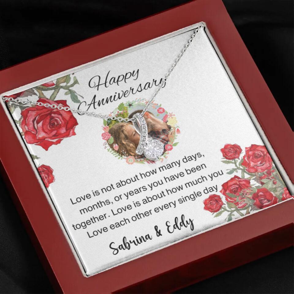 Personalized Couples Anniversary Necklace Gift ( White Background )