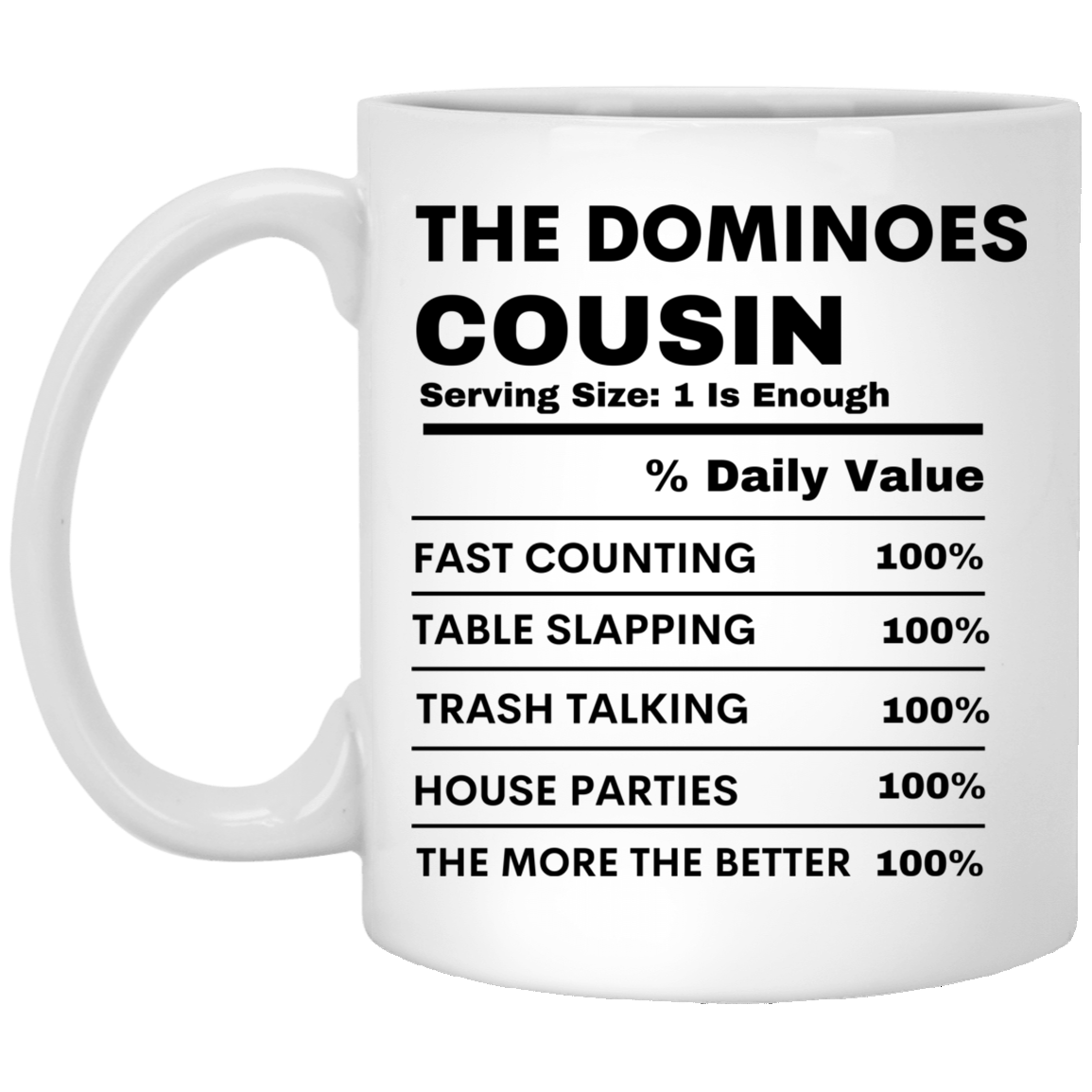 DOMINOES COUSIN 11 oz. White Mug