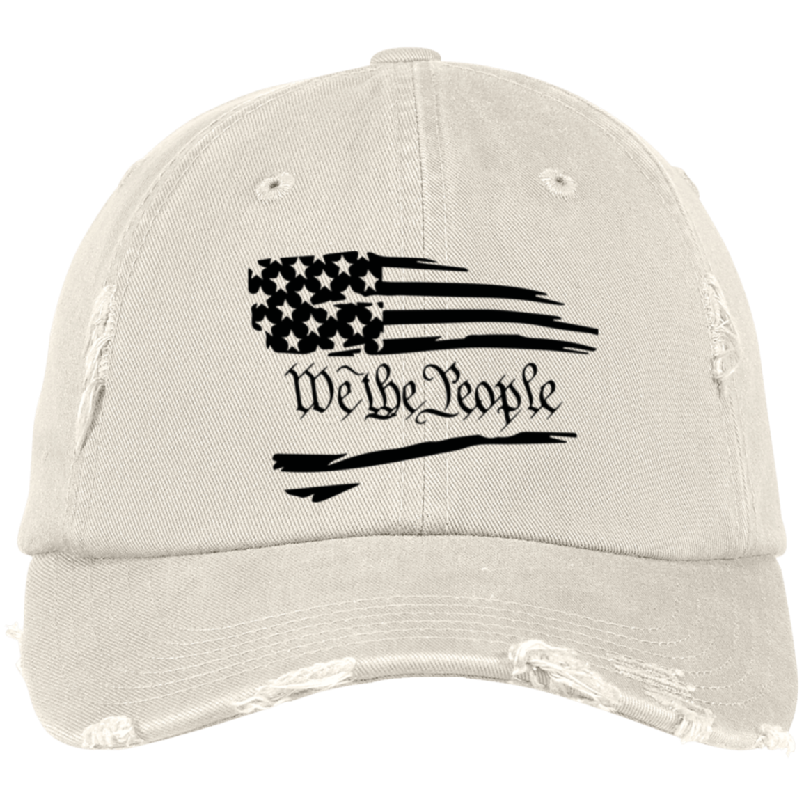 We the People Embroidered Distressed Dad Cap