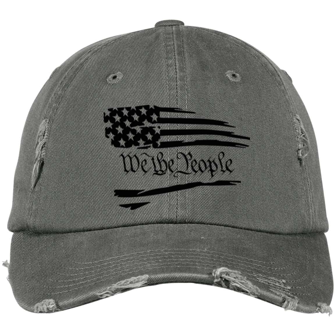 We the People Embroidered Distressed Dad Cap