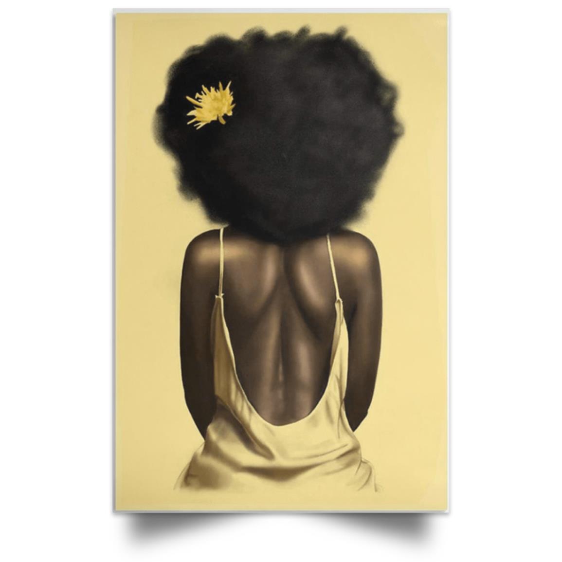 Vintage afro american Black Pride  Satin Portrait Poster