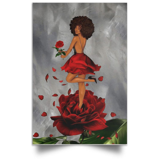 DANCING ON A ROSE  Satin Portrait Poster