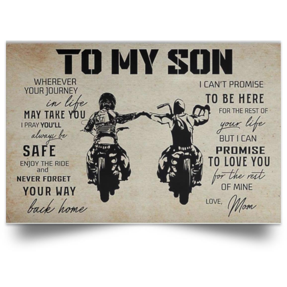 FATHER & SON MOTORCYCLE  Satin Landscape Poster