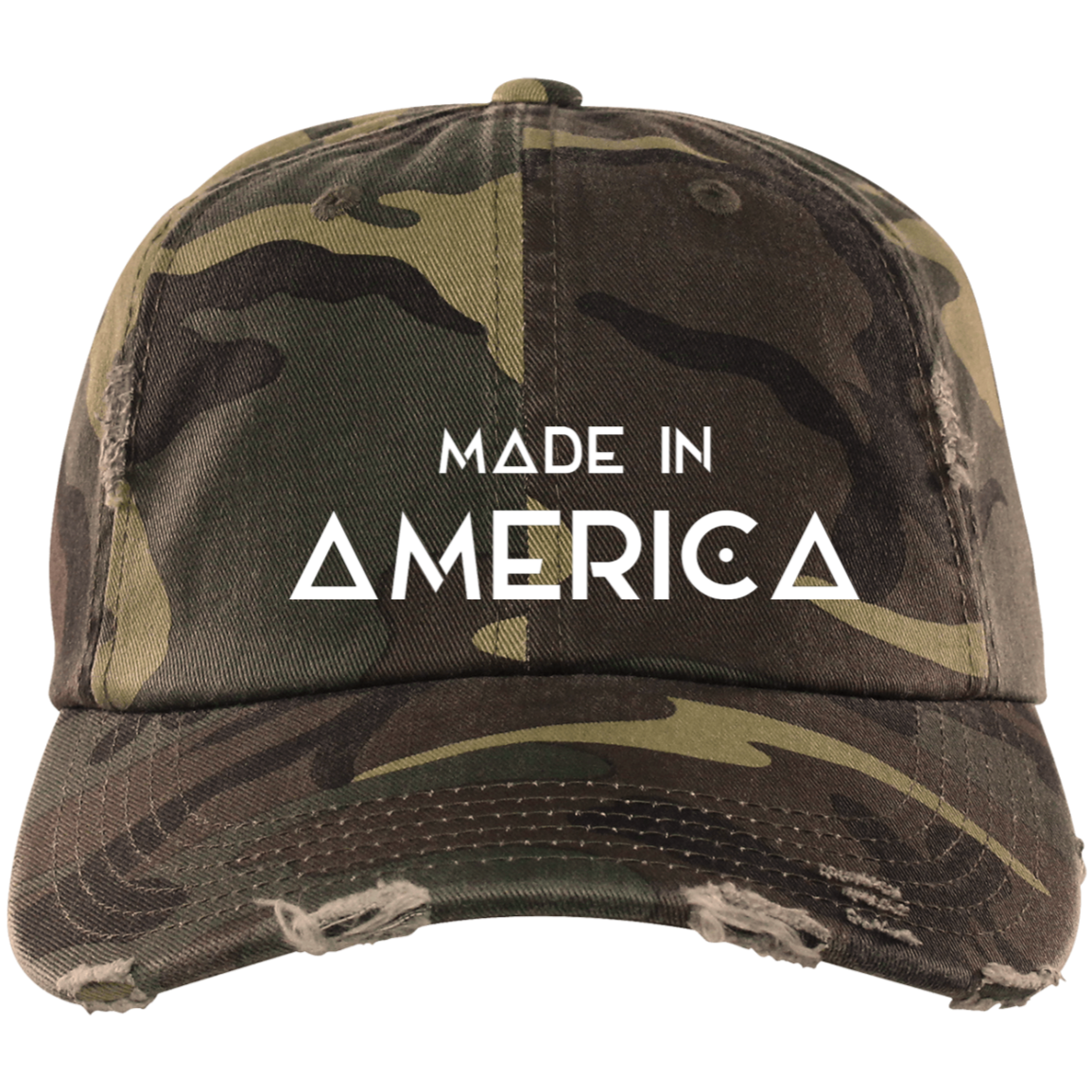 Made In America  Embroidered Distressed Dad Cap