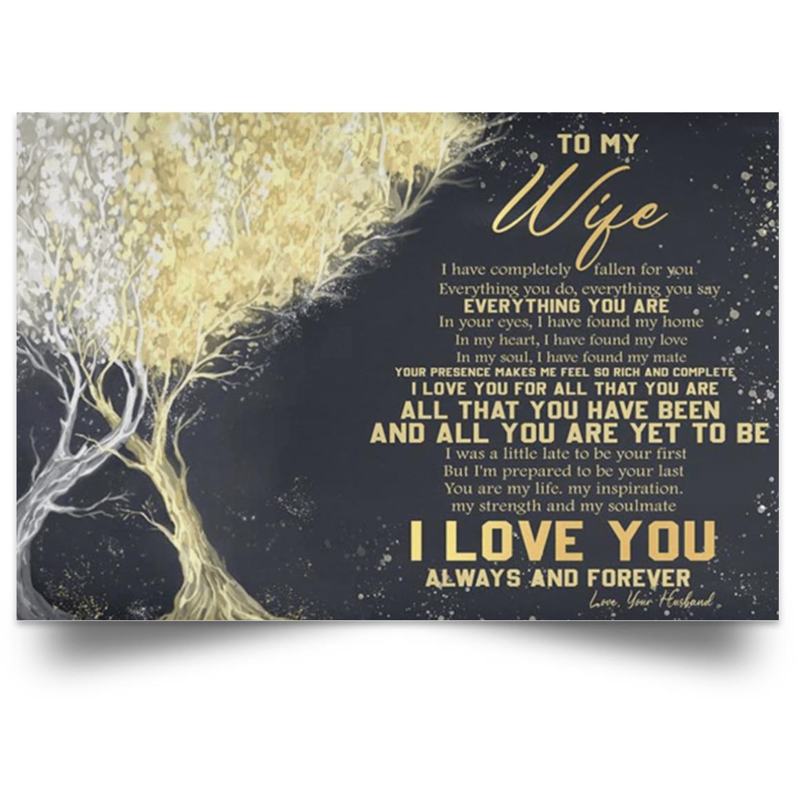 TO MY WIFE I LOVE YOU  Satin Landscape Poster