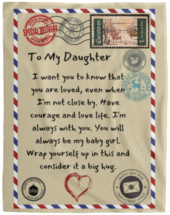 Daughter PostCard Cozy Plush Fleece Blanket - 60x80