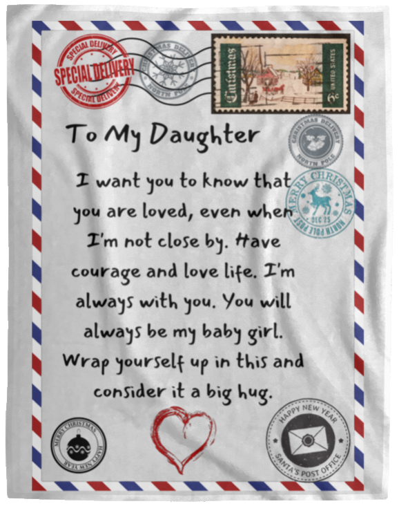 Daughter PostCard Cozy Plush Fleece Blanket - 60x80