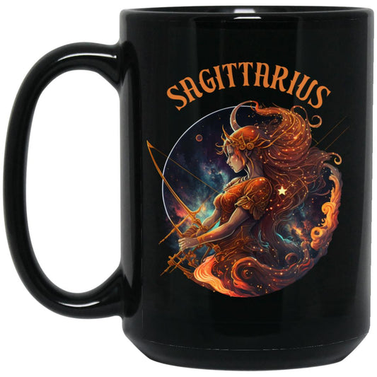 Sagittarius 15 oz. Black Mug