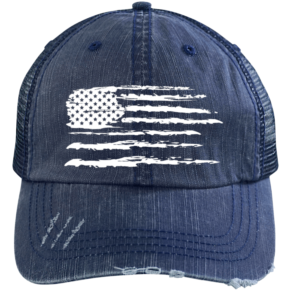 Distressed Flag Truckers Hat