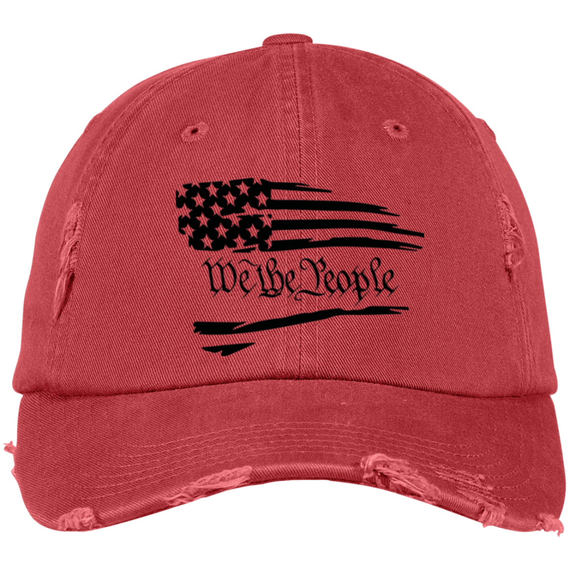 We the People Embroidered Distressed Dad Cap