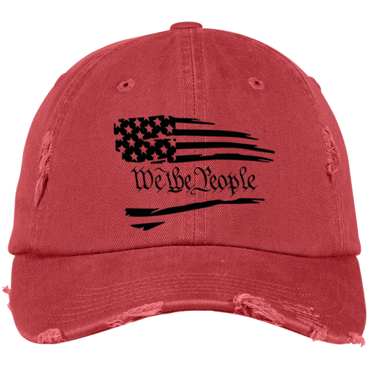 We the People Embroidered Distressed Dad Cap