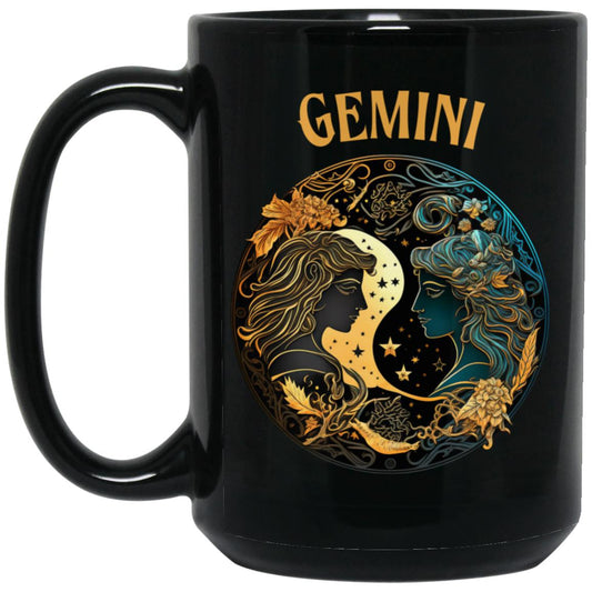 Gemini 15 oz. Black Mug