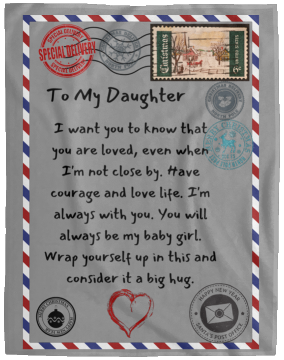 Daughter PostCard Cozy Plush Fleece Blanket - 60x80