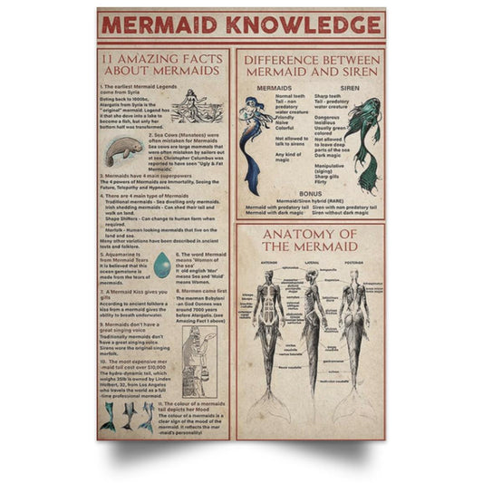 MERMAID KNOWLEDGE POSTER NO FRAME