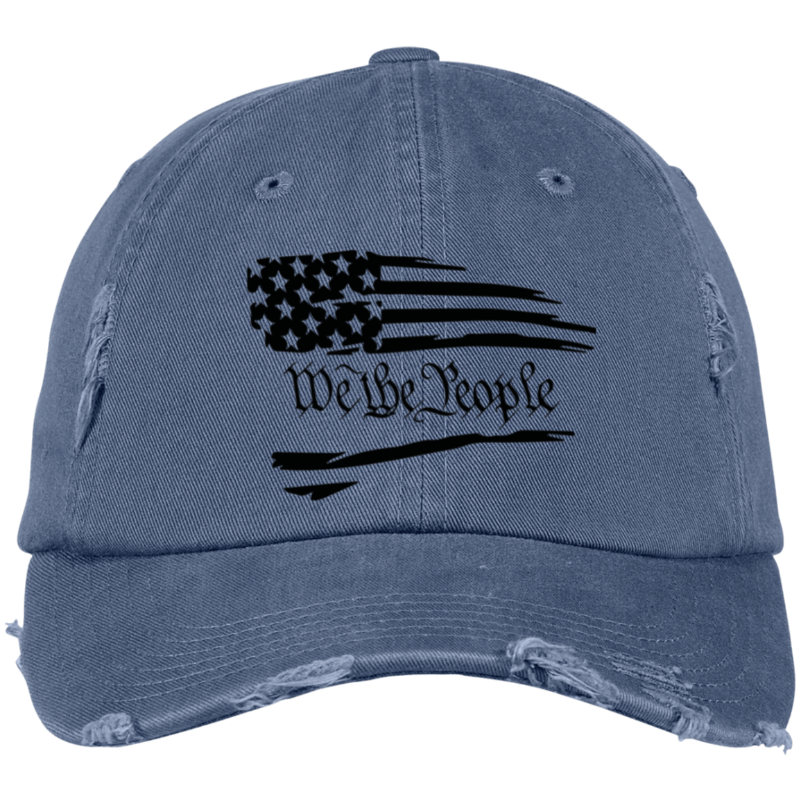 We the People Embroidered Distressed Dad Cap