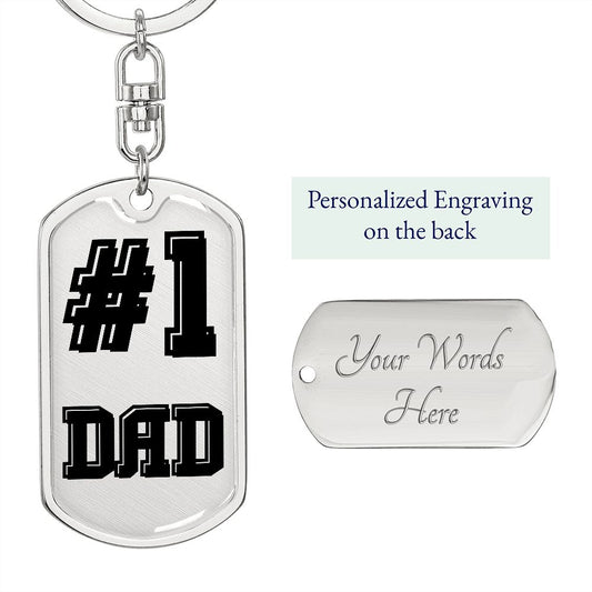 #1 DAD Key Chain- Great Gift for Birthday, Christmas and Valentines Day