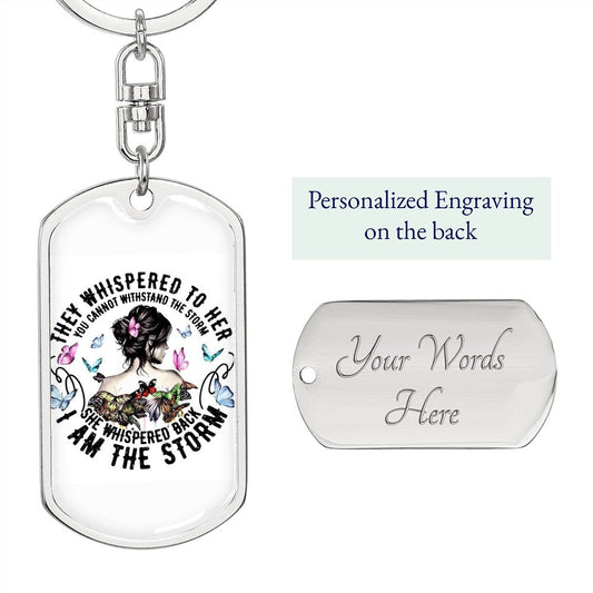 The Storm  Graphic Dog Tag Keychain