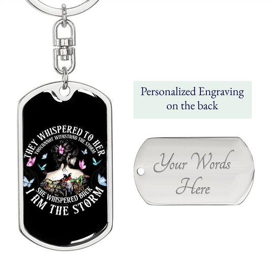 The Storm Graphic Dog Tag Keychain
