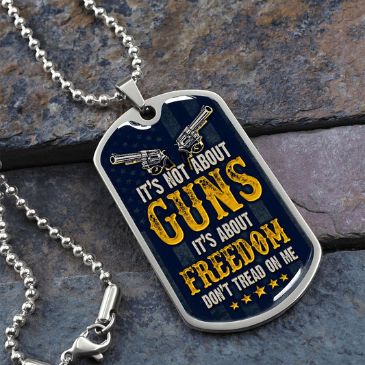 DONT TREAD ON ME Graphical Dog Tag & Ball chain (steel)