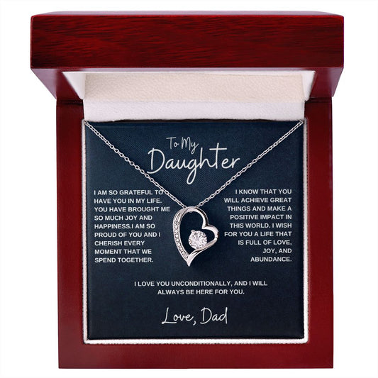 To My Daughter , I'm Grateful for You Forever Love Necklace from Dad