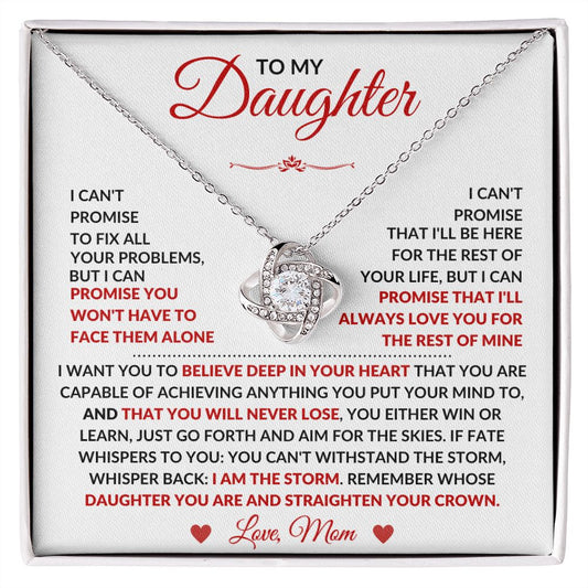 To My Daughter My Promise- Love Knot Necklace from Mom