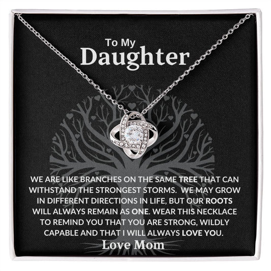 To My Daughter Love Knot Necklace-n