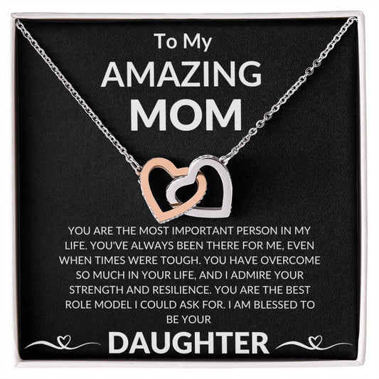 To My Amazing Mom Interlocking Hearts necklace-1