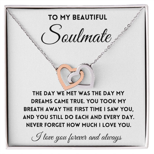 FOR YOUR BEAUTIFUL SOULMATE - Interlocking Hearts necklace