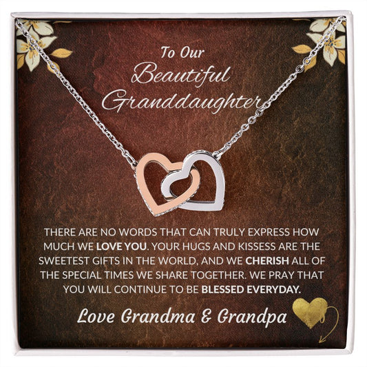 For Your Beautiful Granddaughter - Interlocking Hearts necklace