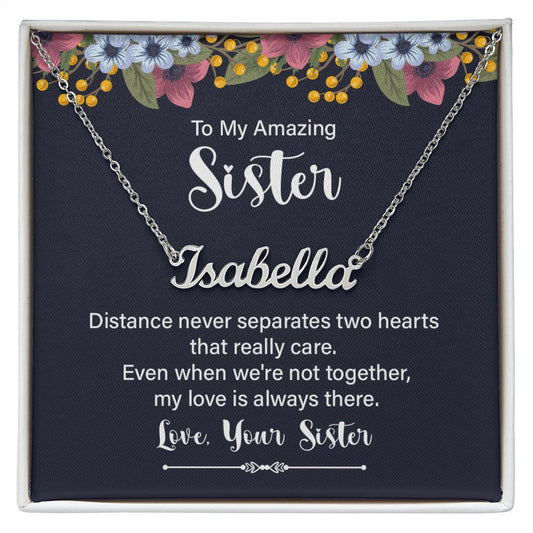 To My Amazing Sister Personalized name Necklace