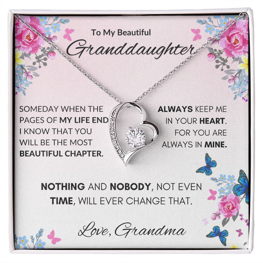 To My Granddaughter Love Grandma l Love Knot Necklace - Birthday Gift , Christmas Gift-n