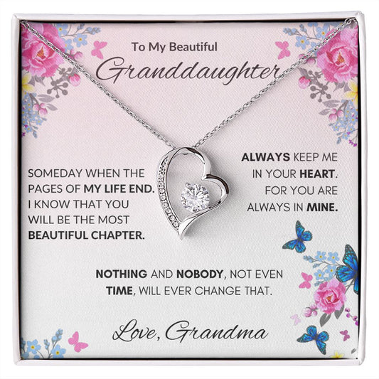 To My Granddaughter Love Grandma l Love Knot Necklace - Birthday Gift , Christmas Gift-v