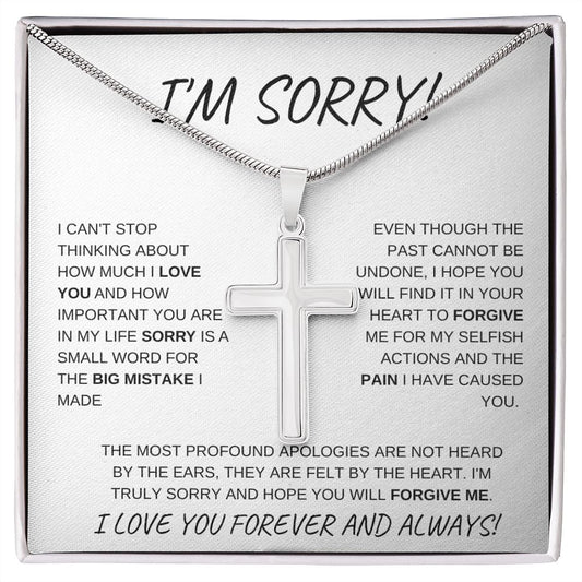 I'm Sorry - Stainless Steel Cross Necklace
